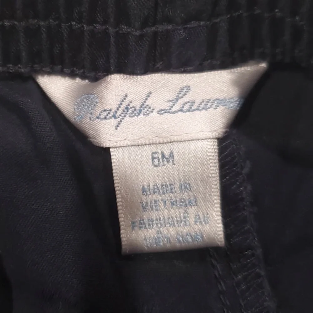 Ralph Lauren 100% Cotton Navy Blue Baby Shorts Sz 6 Mo